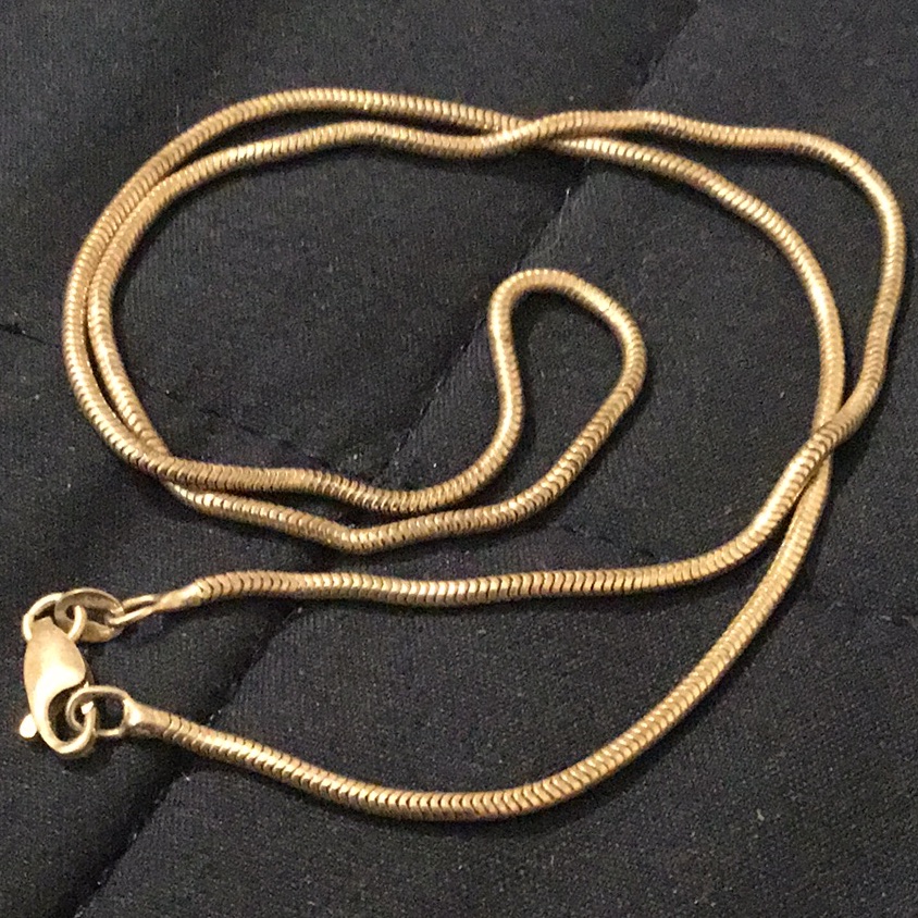 Vintage Solid Sterling Silver Snake Chain 18”